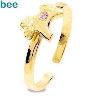 Bee Jewelry Girls First Gold Ring 9 kt Gold Fingerring blank, Modell 25294-CZP-K